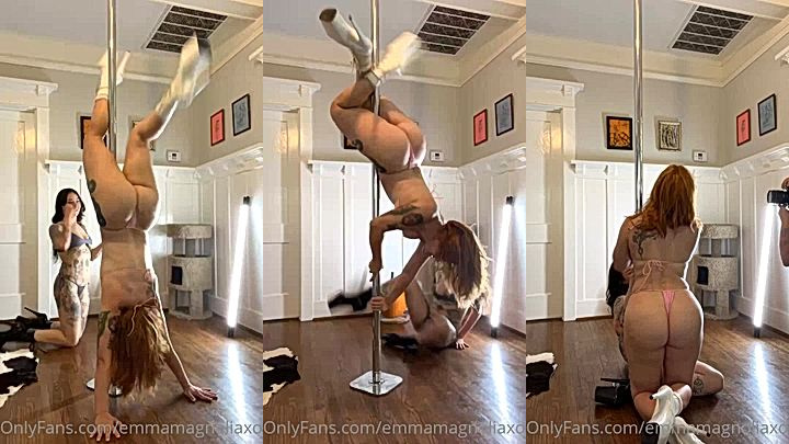 Emma Magnolia and her Hot lover Pole Dancing