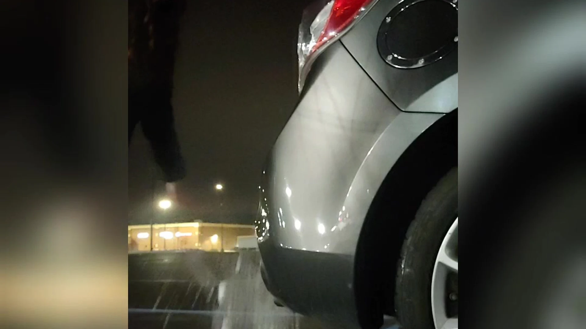 sexy model sticked her dildo on her car and fucked herself real good