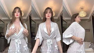 Amanda Cerny flaunts her nice curves in her sexy looking dress