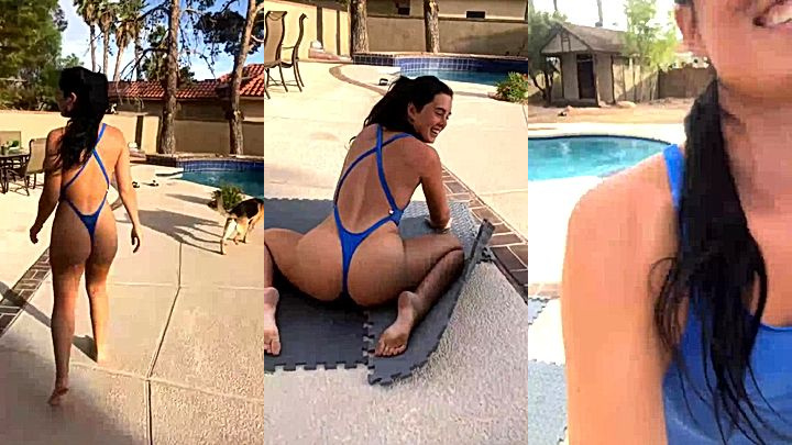 sexy model Madison Ginley did yoga outdoor