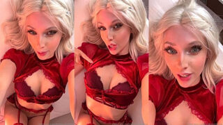pretty model Milkimind looks sexy hot in red lingerie