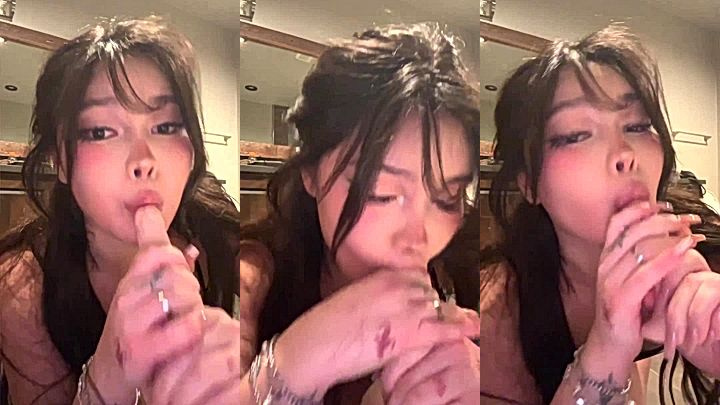 Diakimeko practices blowjob with a dildo