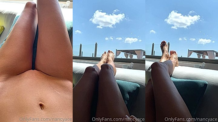 Nancy Ace rolling around in bed with nothing but my pussy out nude