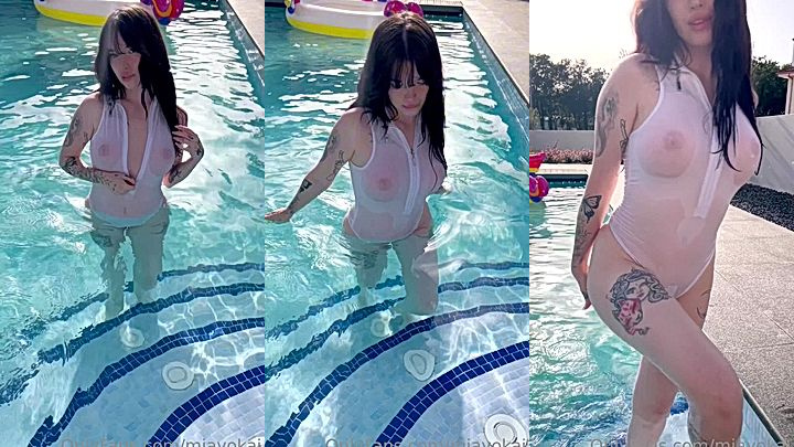 Mia Yokai shows off her amazing boobs in the pool