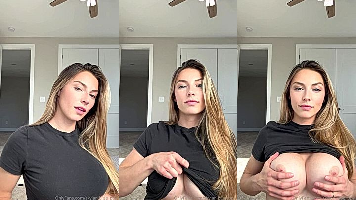 Skylar blue loves to tease her subscribers with her huge tits