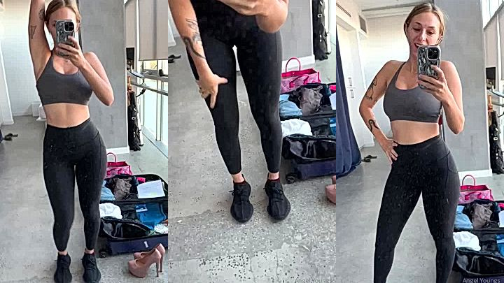 Angel Youngs shows off her amzing body to her subscriber