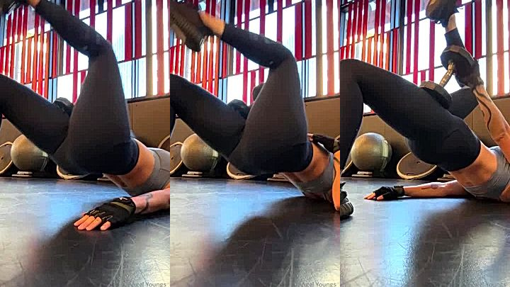 Angel Youngs is having an amazing time working out