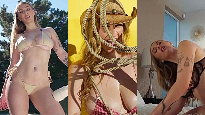 Angel Youngs in her nice bikini shows off her amazing body to her subscribers leaked onlyfans video