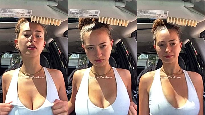 leaked onlyfans model CeCe rose rubs her big boobs in her car