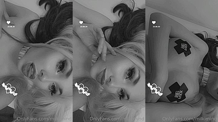 Milkimind playing with her hair and touching her body onlyfans