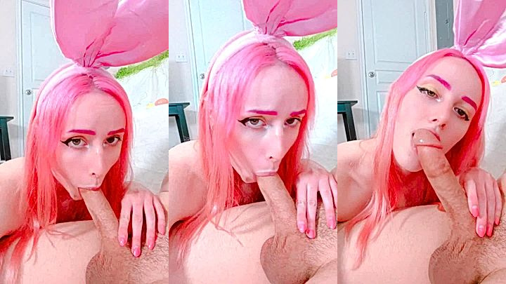 pink hair hot holyfans model Morgpie suck thick cock