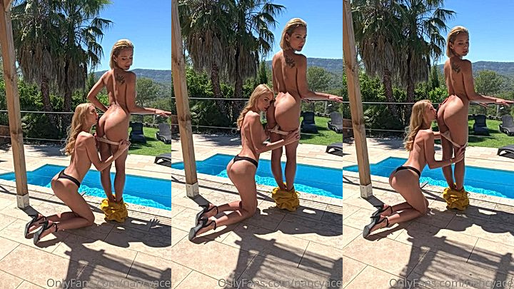 onlyfans model Nancy Ace having fun by the pool