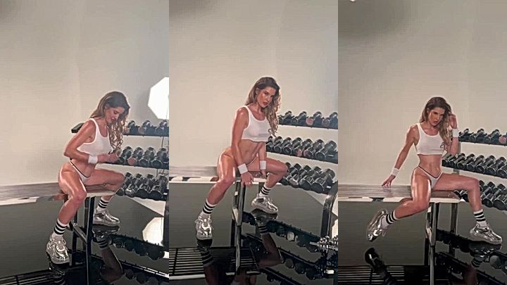 Amanda Cerny is having an amazing time in the gym working out