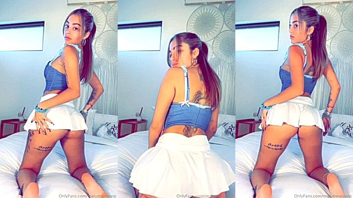 Malu Trevejo is having a great time in er bedroom teasing her onlyfans subscribers