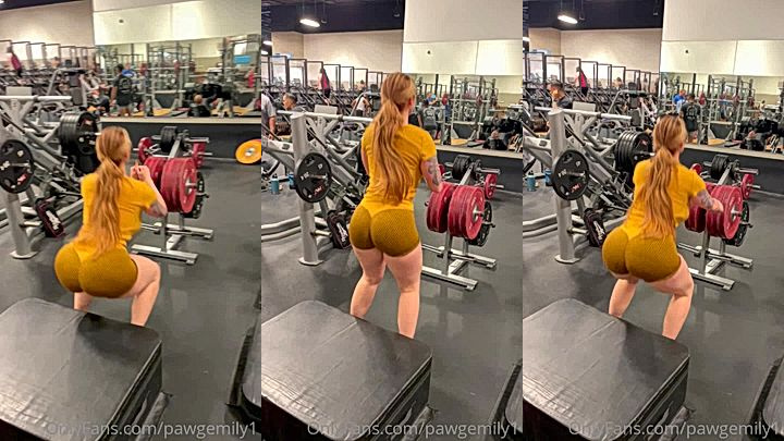 onlyfans model Pawgemily goes to the gym