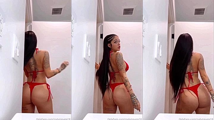 Malu Trevejo shows off her sexy body in her red bikini leaked onlyfans video