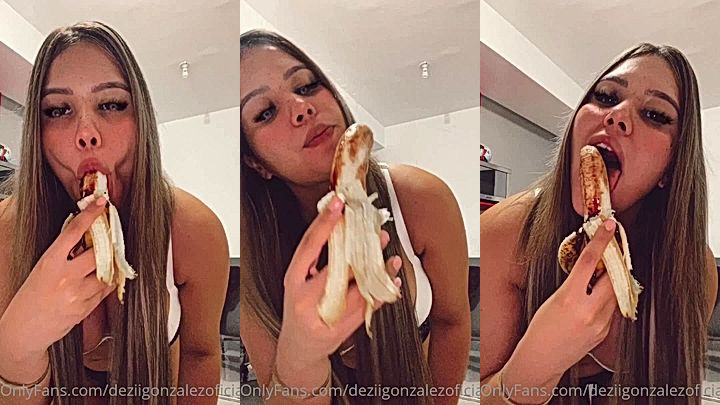 watch me suck on this banana( Dezii Gonzalez) i’ll suck your dick better