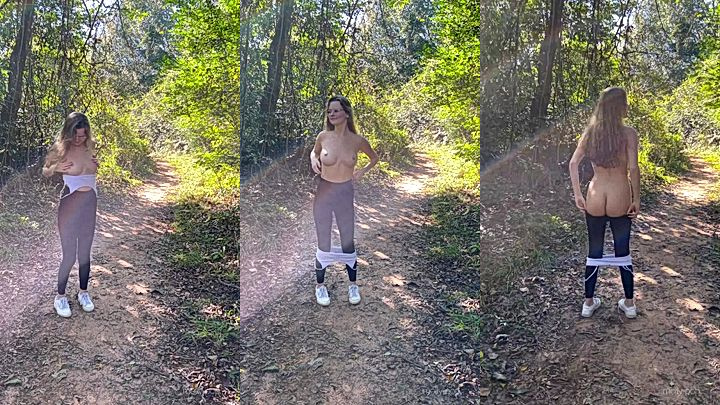 leaked onlyfans model strip her self naked outdoor( molly-pop)