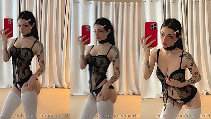 onlyfans model Noemiexlili make a mirror video of her hot body