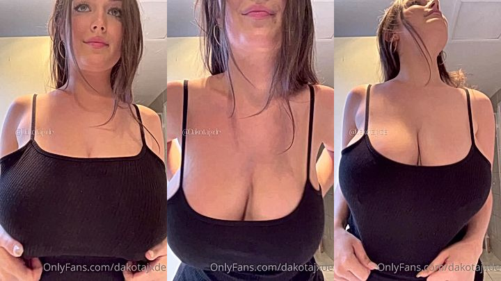Dakota Jade fondle her big tits in public