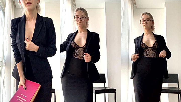 Eva Elfie is playing the role of a teacher