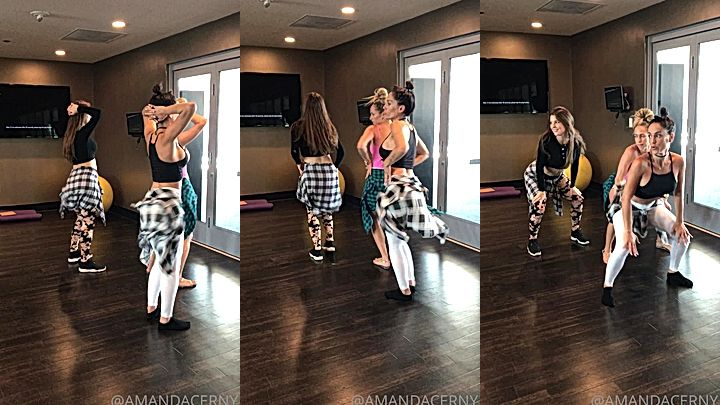 Amanda Cerny is having a dance rehersal with her hot looking friends