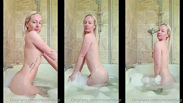 Chloxxhill shows off her small tits in the shower