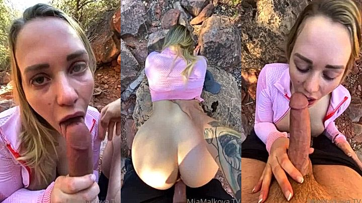 american model sucked my huge cock outdoor(Mia Malkova)