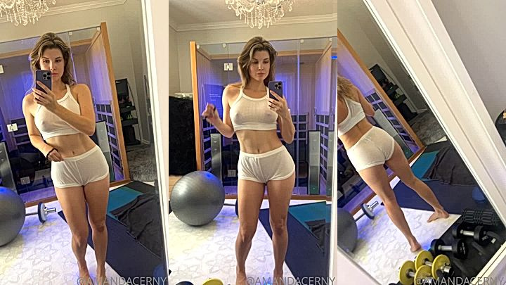 hot chick Amanda Cerny shows off her amazing body in her transparent dress