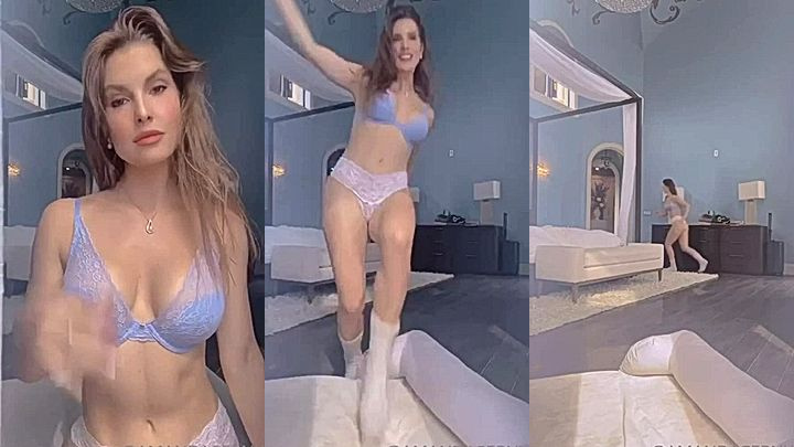 amanda cerny touch her tits in this teasing video