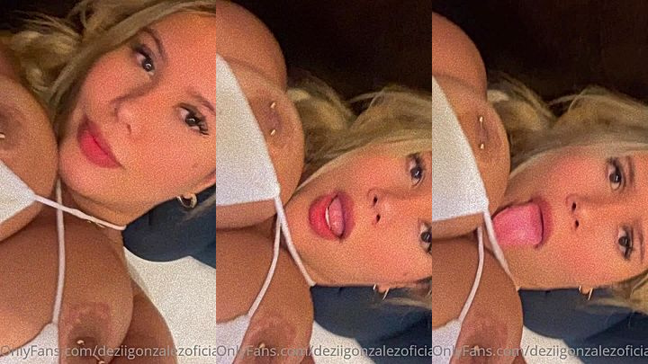 hot model Dezii Gonzalez makes a teasing video showing her big tits