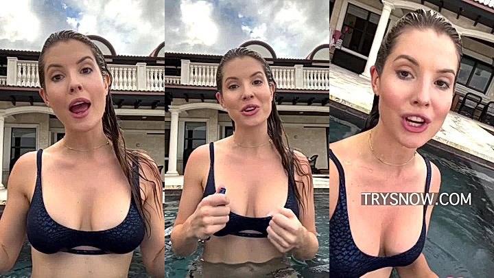 amanda cerny had a long week and went to chill by the poolside