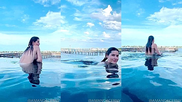 amanda cerny went out with friends to swim…..