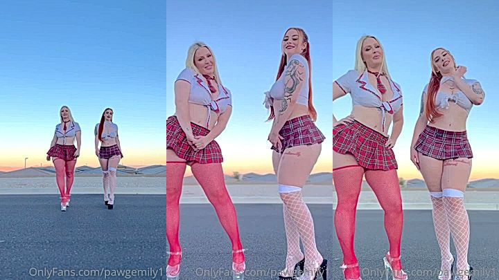 onlyfans model Pawgemily walks with her bitches