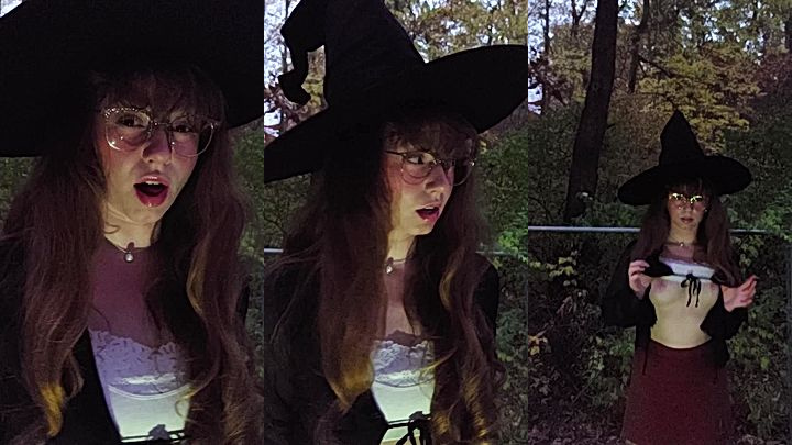 model  mandyfrizzle dressed up like a witch for haloween