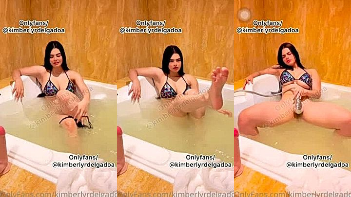 Kimberly delgado shows off her amazing body in the batthub