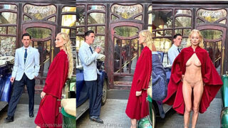 Nancy Ace red dress girl nude