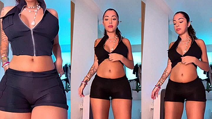 Malu Trevejo is having an amazig time trying out her sexy black outit
