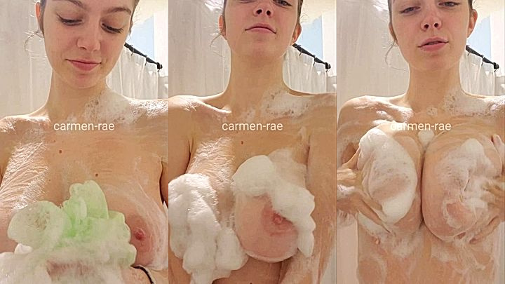 Carmen Rae shows her amazing boobs in the shower