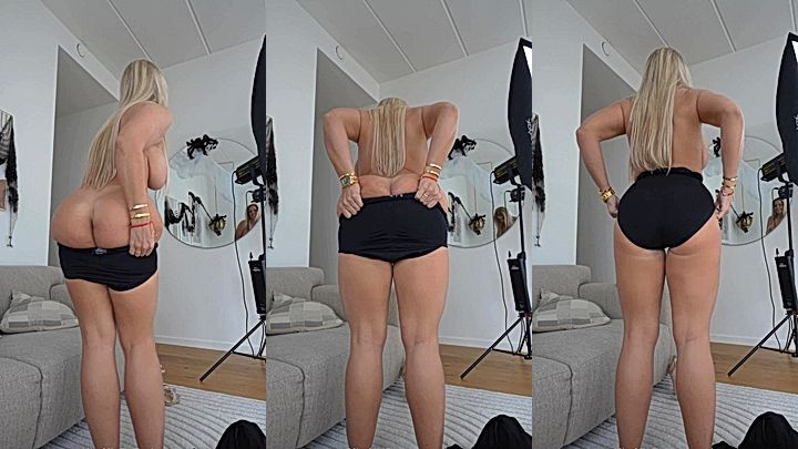 Big Ass milf Missmiafit trying to put her panties