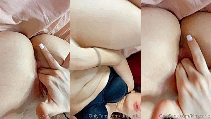 busty slut KingCarle rubs her juicy pussy on a call