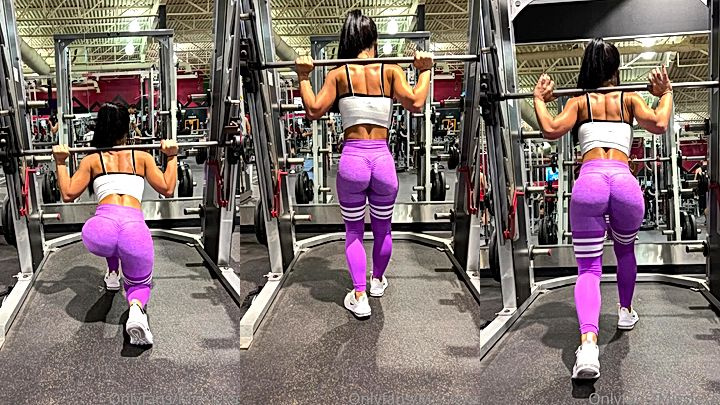 Miss Lexa shows off her big ass while working out in the gym