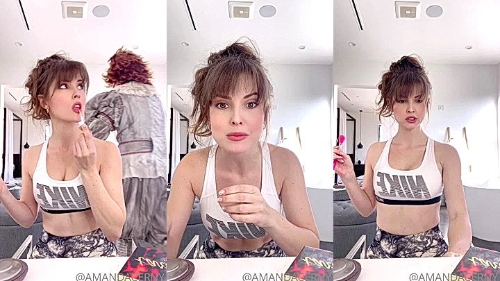 hot maid Amanda Cerny cleans up in her good looking bikini