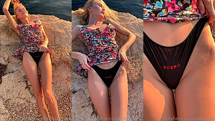 Nancy Ace teasing viewers with her sexy body