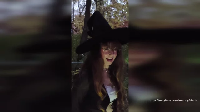 leaked video of mandyfrizzle going to her party dressed up as a witch